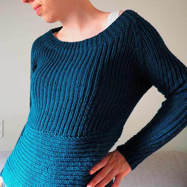© Ribbed Raglan Sweater by Solène Le Roux • www.ravelry.com
