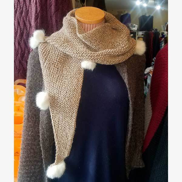 © Crescent Pom Shawl by In The Making • www.ravelry.com