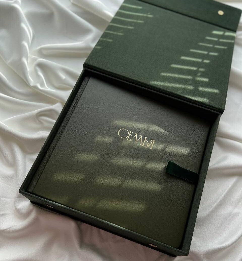 Жёсткий короб для хранения премиального альбома Natra из натуральной кожи